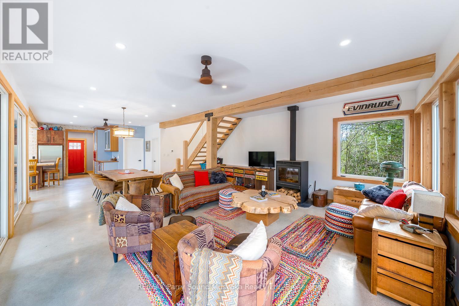 13 Labrash Lake Road, Whitestone, ON - Indoor With Fireplace