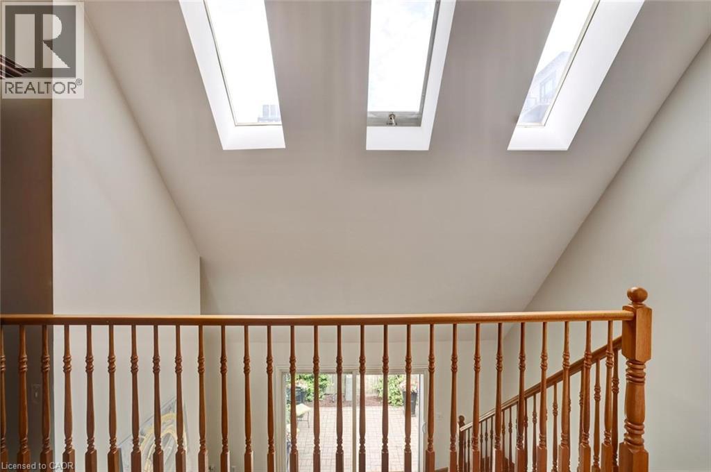 Vaulted ceiling featuring three skylights - 463 Blathwayte Lane, Burlington, ON - Indoor Photo Showing Other Room