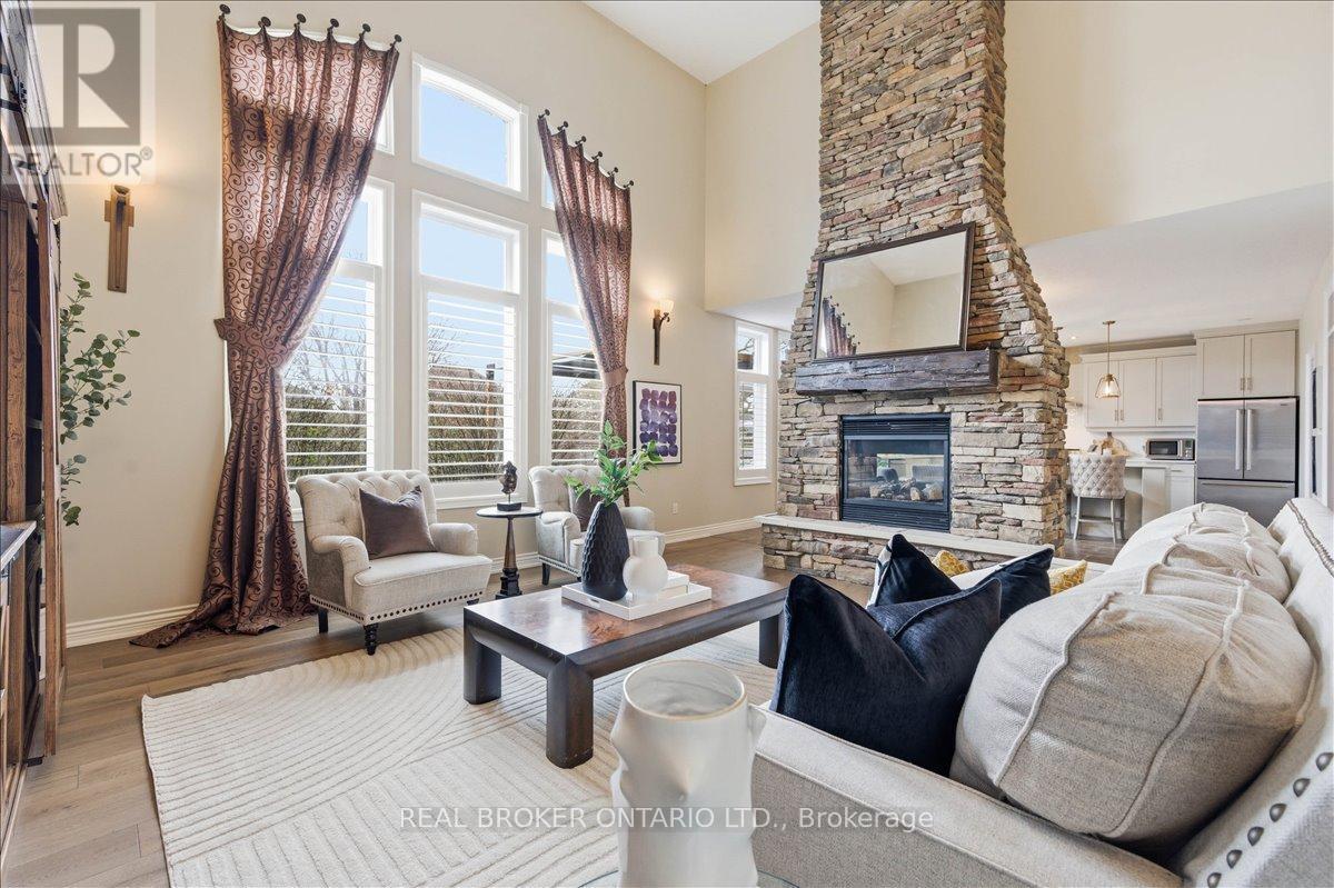 220 Joseph Schoerg Crescent, Kitchener, ON - Indoor Photo Showing Living Room With Fireplace
