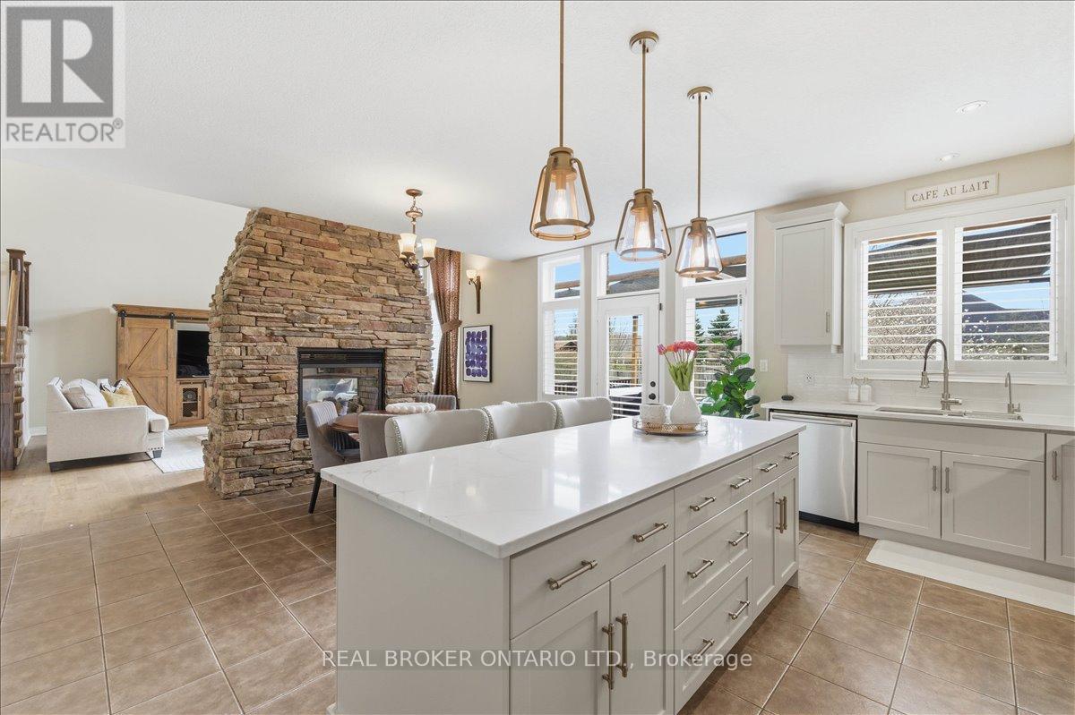 220 Joseph Schoerg Crescent, Kitchener, ON - Indoor Photo Showing Kitchen With Fireplace