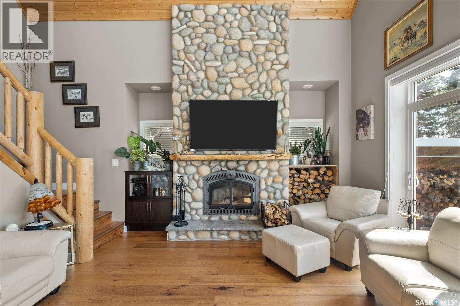 3 Wayne Place, Candle Lake, SK - Indoor Photo Showing Living Room With Fireplace