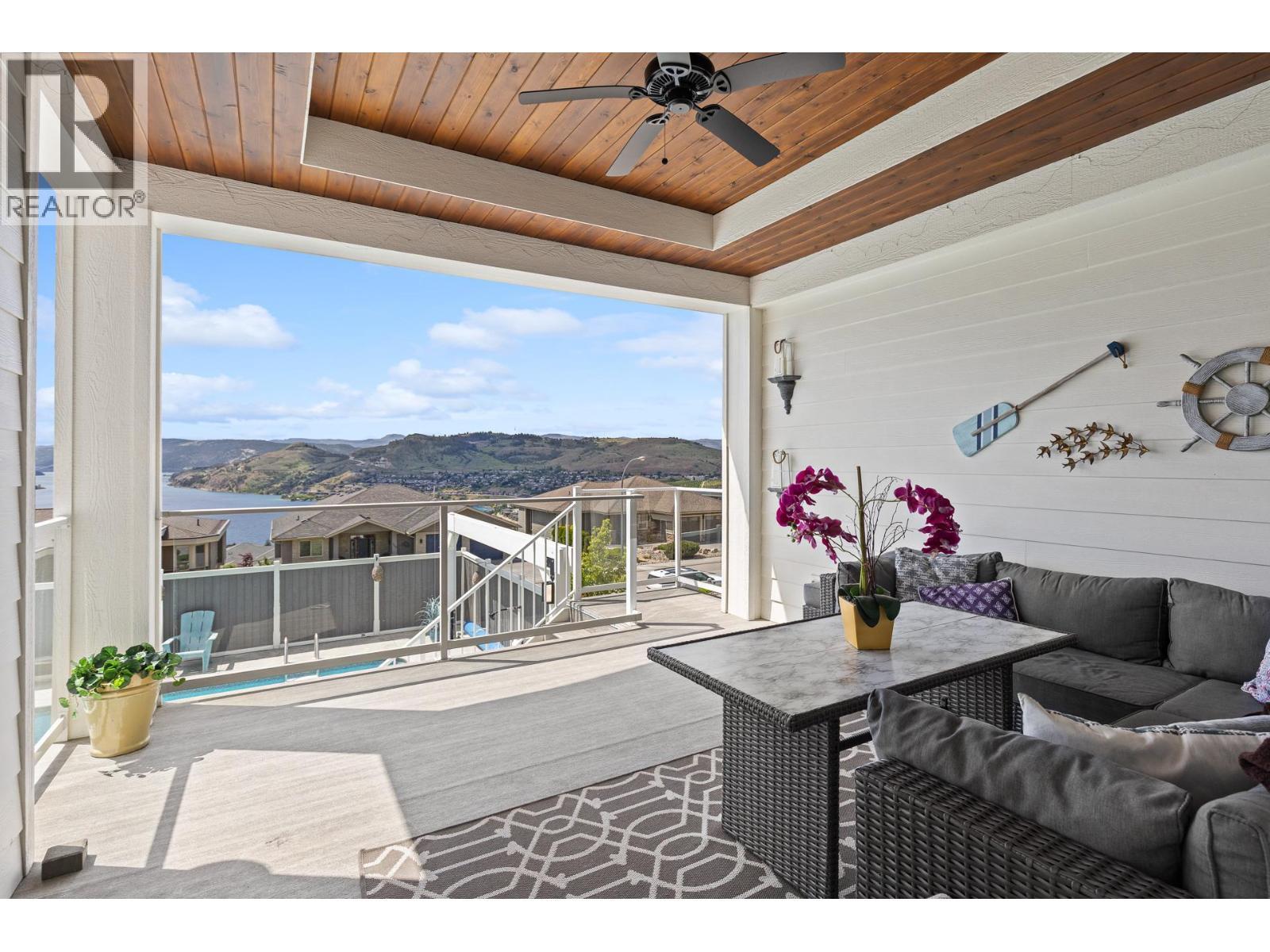 Covered deck - Main floor. - 647 Mt Ida Drive, Coldstream, BC