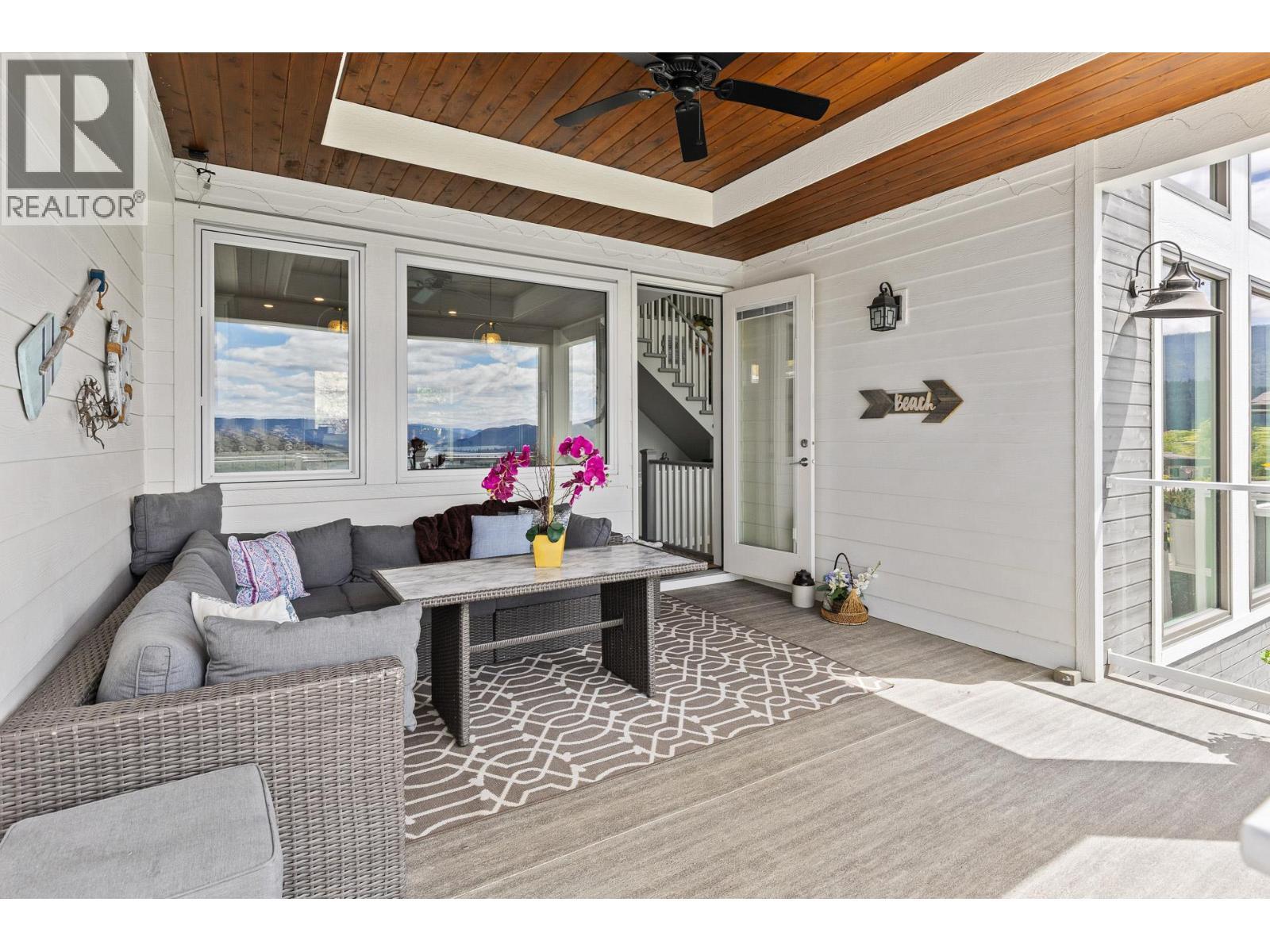 Covered deck - Main floor. - 647 Mt Ida Drive, Coldstream, BC