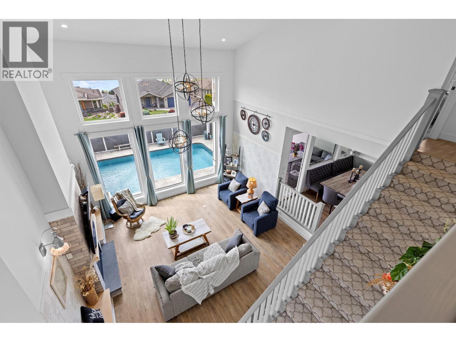 View down from 2nd floor. - 647 Mt Ida Drive, Coldstream, BC