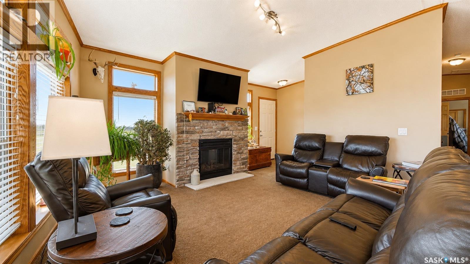 Rm Of Kellross Acreage, Kellross Rm No. 247, SK - Indoor Photo Showing Living Room With Fireplace