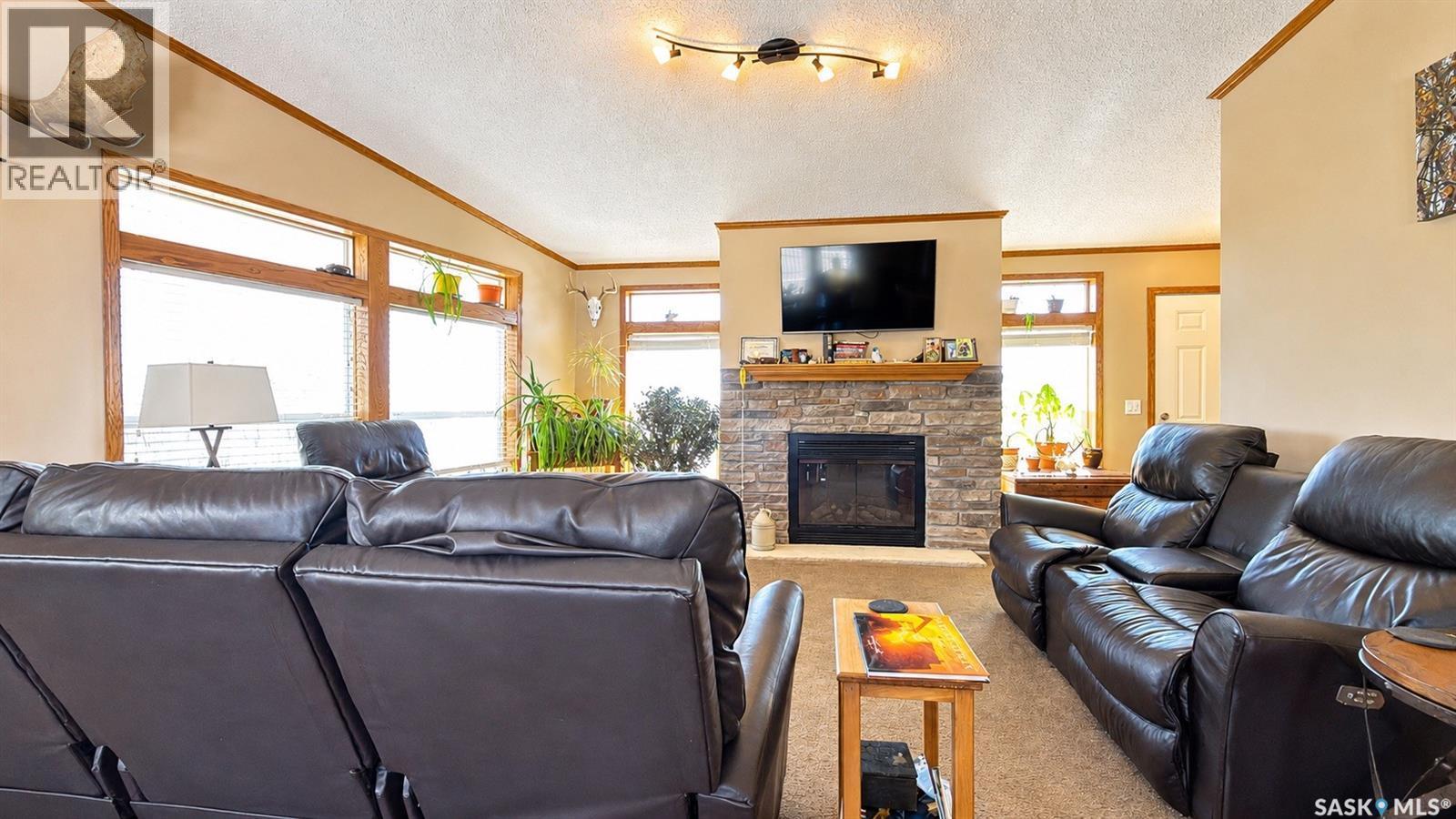 Rm Of Kellross Acreage, Kellross Rm No. 247, SK - Indoor Photo Showing Living Room With Fireplace