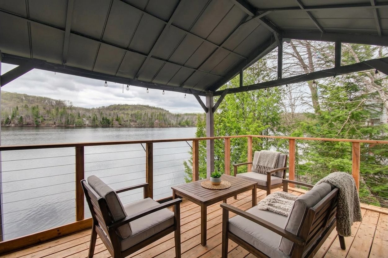 Patio - 113 Ch. Gougeon, La Minerve, QC - Outdoor With Body Of Water With Deck Patio Veranda With Exterior