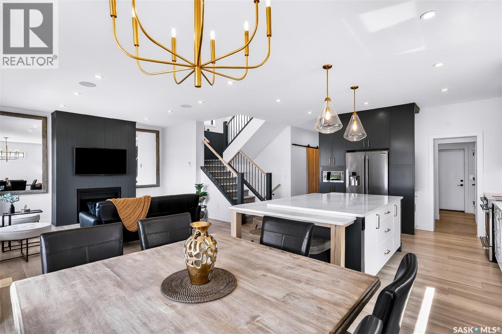 255 Greyeyes-Steele Way, Saskatoon, SK - Indoor With Fireplace