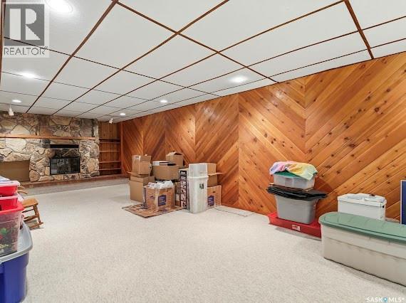 661 Dalgliesh Drive, Regina, SK - Indoor Photo Showing Other Room With Fireplace