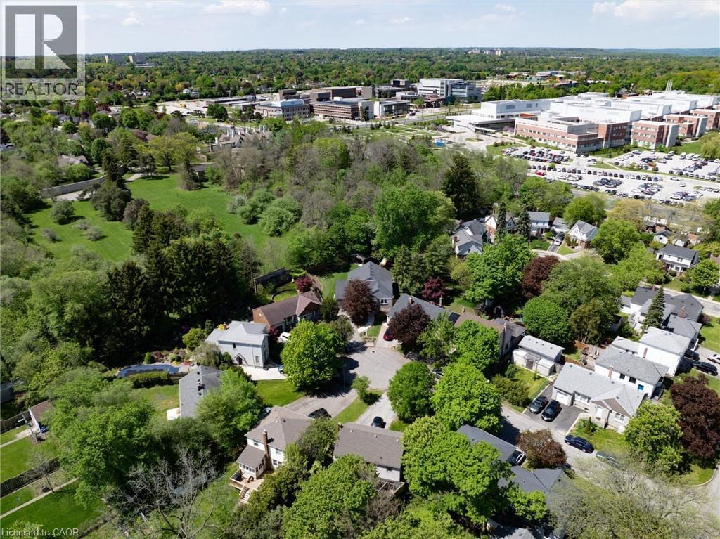 Aerial perspective showcasing a residential neighborhood with mature trees and established homes - 24 Glenwood Crescent, Hamilton, ON - Outdoor With View