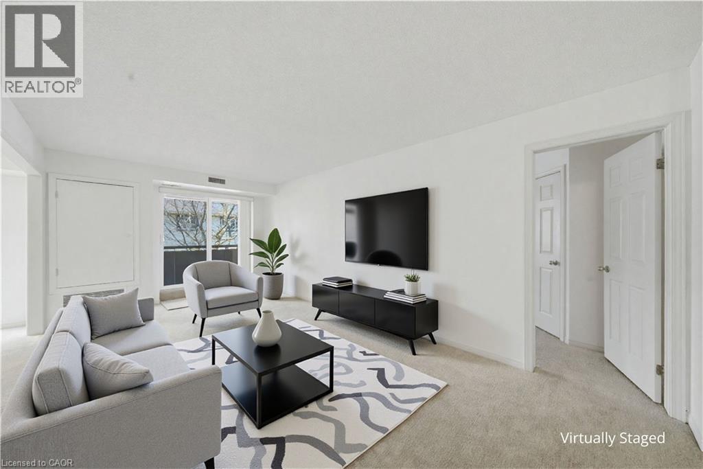 Virtually Staged - 416 Limeridge Road E Unit# 303, Hamilton, ON - Indoor Photo Showing Living Room