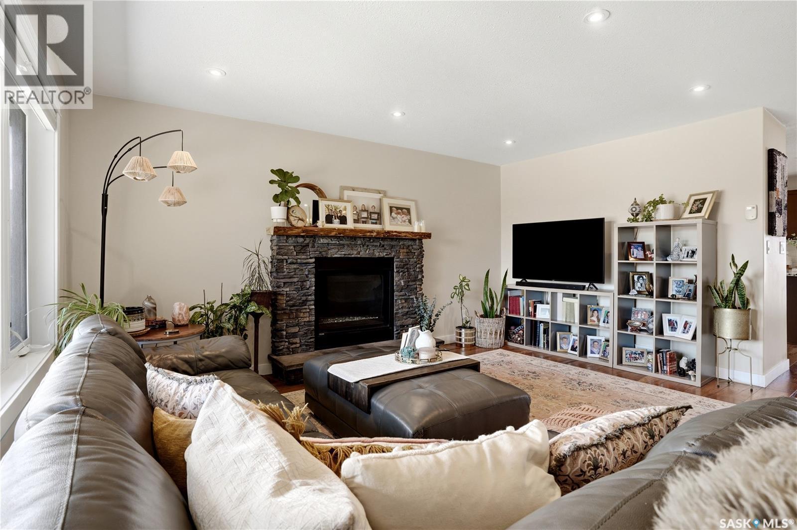 1003 Dewdney Street, Indian Head, SK - Indoor Photo Showing Living Room With Fireplace