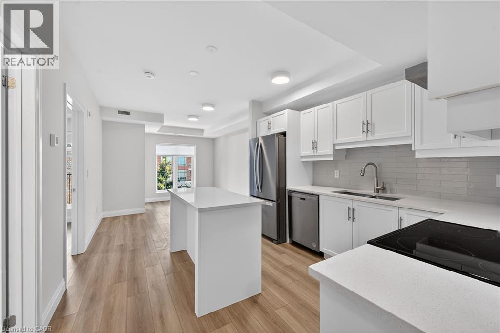 153 Wilson Street W Unit# 310, Ancaster, ON - Indoor Photo Showing Kitchen With Stainless Steel Kitchen With Upgraded Kitchen