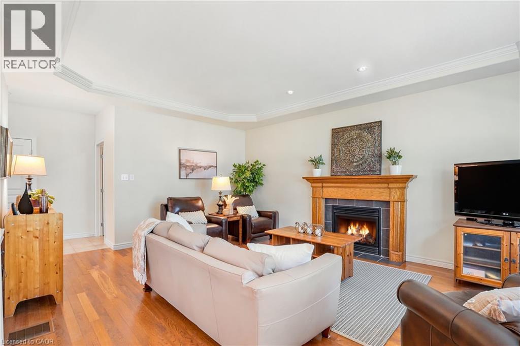 16 Oldmill Road, Ancaster, ON - Indoor Photo Showing Living Room With Fireplace