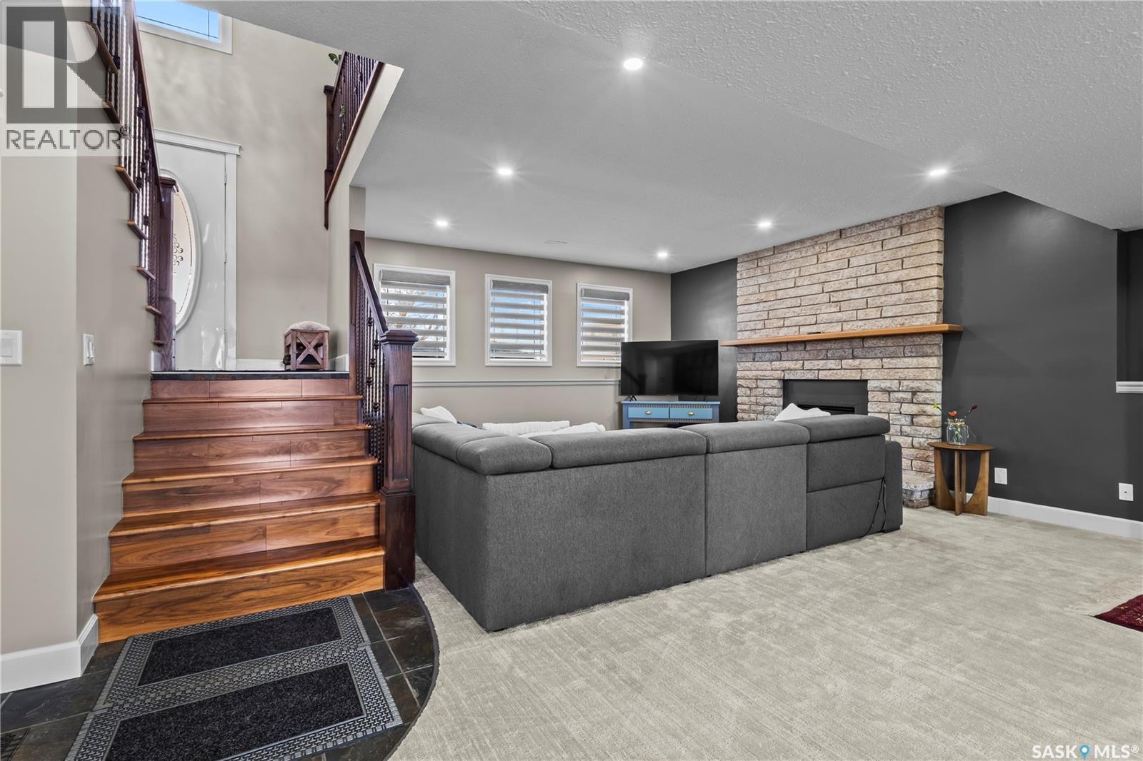 3383 Dent Crescent, Prince Albert, SK - Indoor With Fireplace