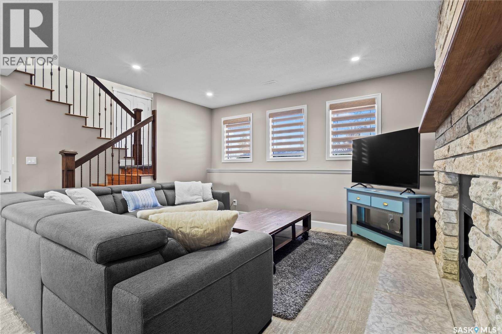 3383 Dent Crescent, Prince Albert, SK - Indoor With Fireplace