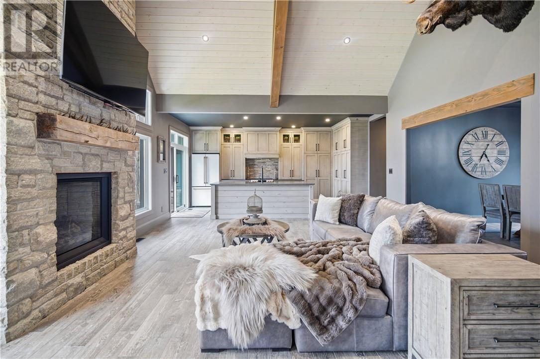 3 Pine Drive, Blind River, ON - Indoor Photo Showing Living Room With Fireplace
