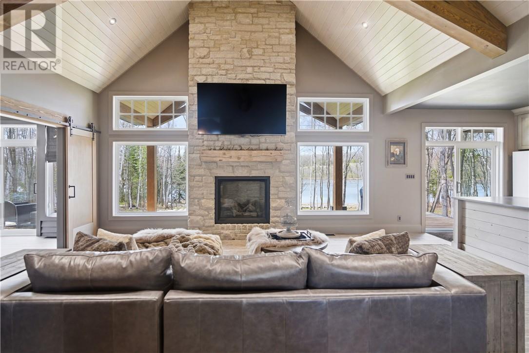 3 Pine Drive, Blind River, ON - Indoor Photo Showing Living Room With Fireplace
