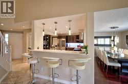 Breakfast bar with bar stools -