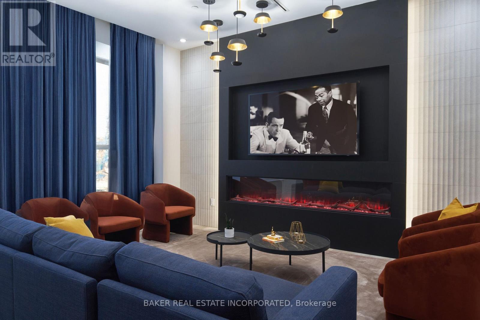 Northshore Amenities - 314 - 500 Plains Road E, Burlington, ON - Indoor Photo Showing Living Room With Fireplace