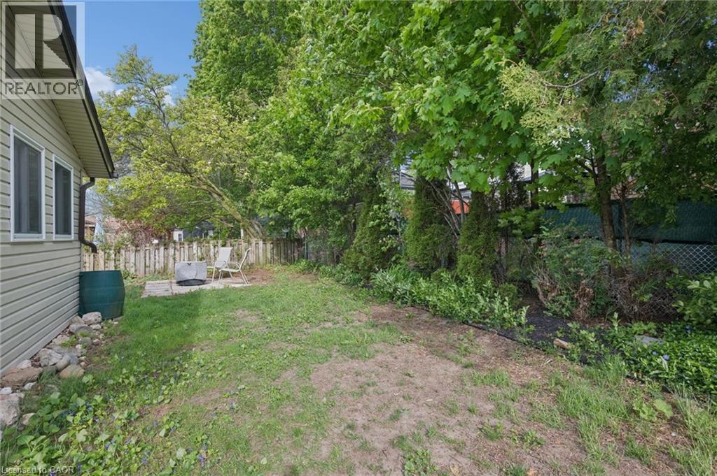 Expansive rear yard featuring green space, mature trees, and a partial privacy fence - 50 Lewis Crescent, Kitchener, ON - Outdoor