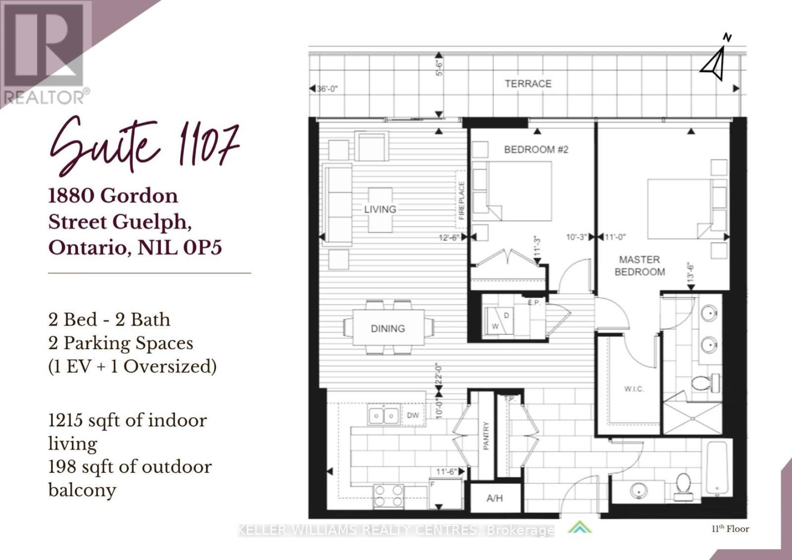 Builder Floor Plan - 1107 - 1880 Gordon Street, Guelph, ON - Other