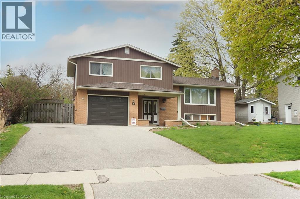 Front of home with paved double wide driveway - 76 Cloverdale Crescent, Kitchener, ON - Outdoor With Facade