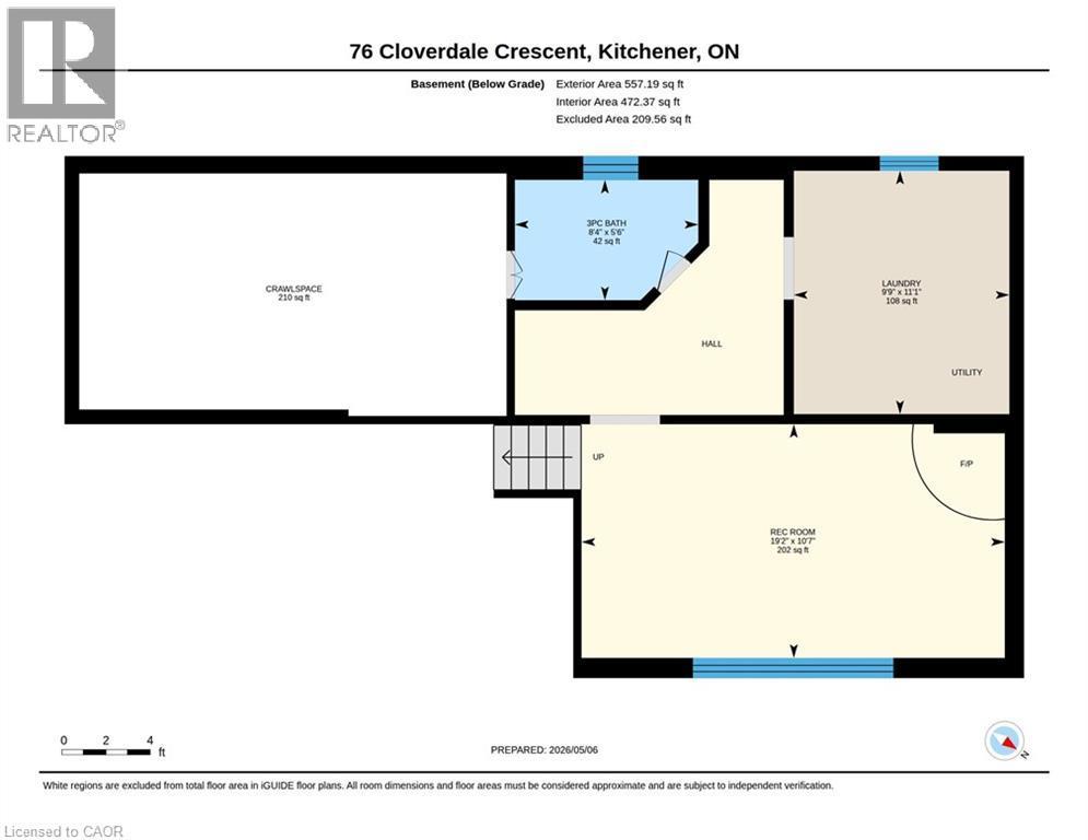 Basement level floorplan - 76 Cloverdale Crescent, Kitchener, ON - Other