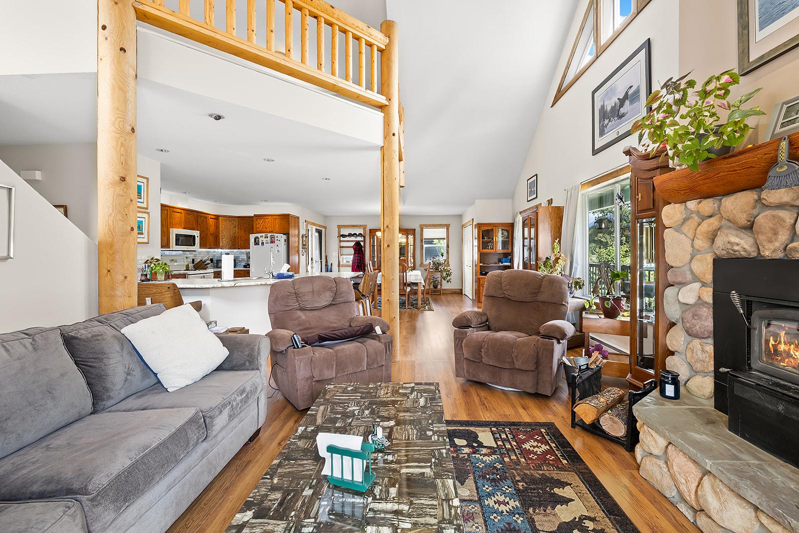 6738 Cameron Pond Road, Wasa, BC - Indoor Photo Showing Living Room With Fireplace