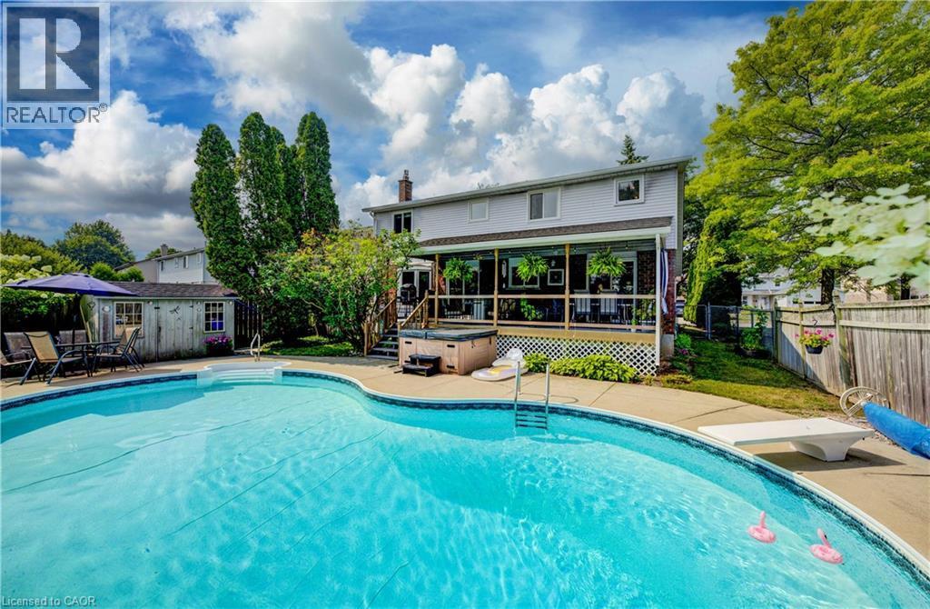 341 Cooper Street, Cambridge, ON - Outdoor With In Ground Pool With Deck Patio Veranda With Backyard