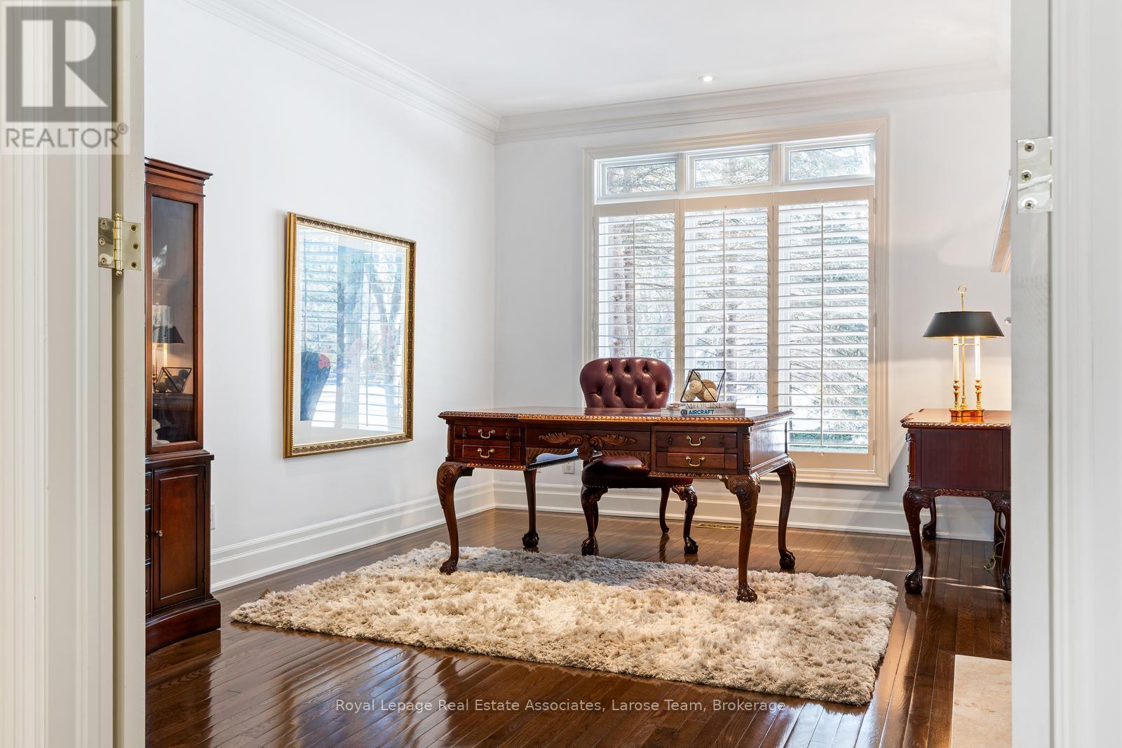 Elegant Main Floor Office with Triple-Width Window - 562 Gladwyne Court, Mississauga, ON - Indoor Photo Showing Office