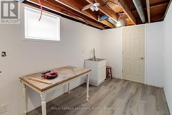 Lower laundry level or hobby room -
