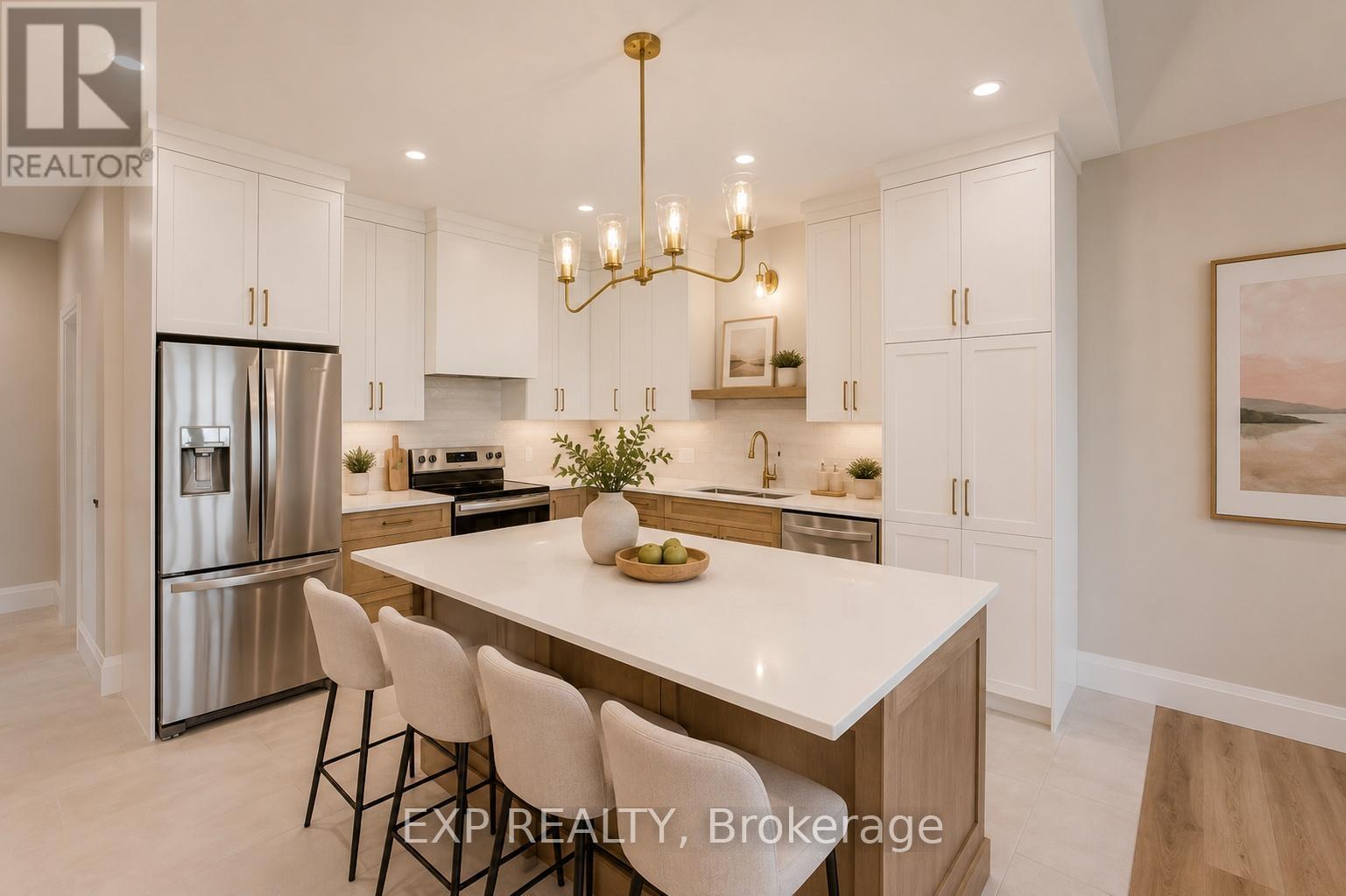 Virtually staged for illustrative purposes - 101 Bedell Drive, Mapleton, ON - Indoor Photo Showing Kitchen With Upgraded Kitchen