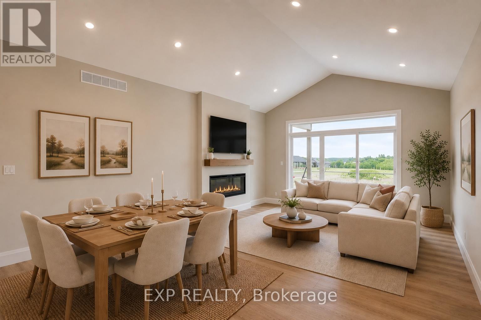 Virtually staged for illustrative purposes - 101 Bedell Drive, Mapleton, ON - Indoor With Fireplace