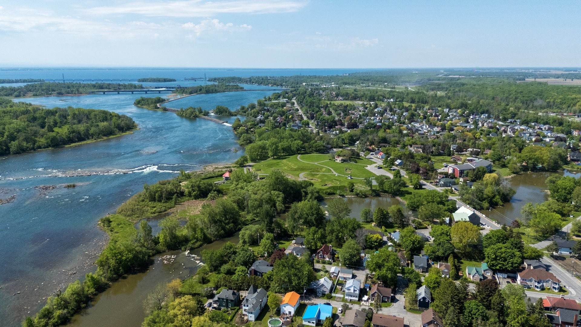 Aerial View - 357B Ch. Du Fleuve, Coteau-Du-Lac, QC - Outdoor With Body Of Water With View