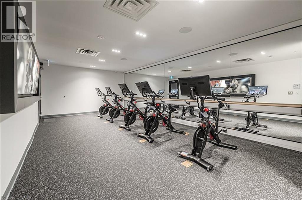 View of gym - 15 Wellington Street S Unit# 1909, Kitchener, ON - Indoor Photo Showing Gym Room