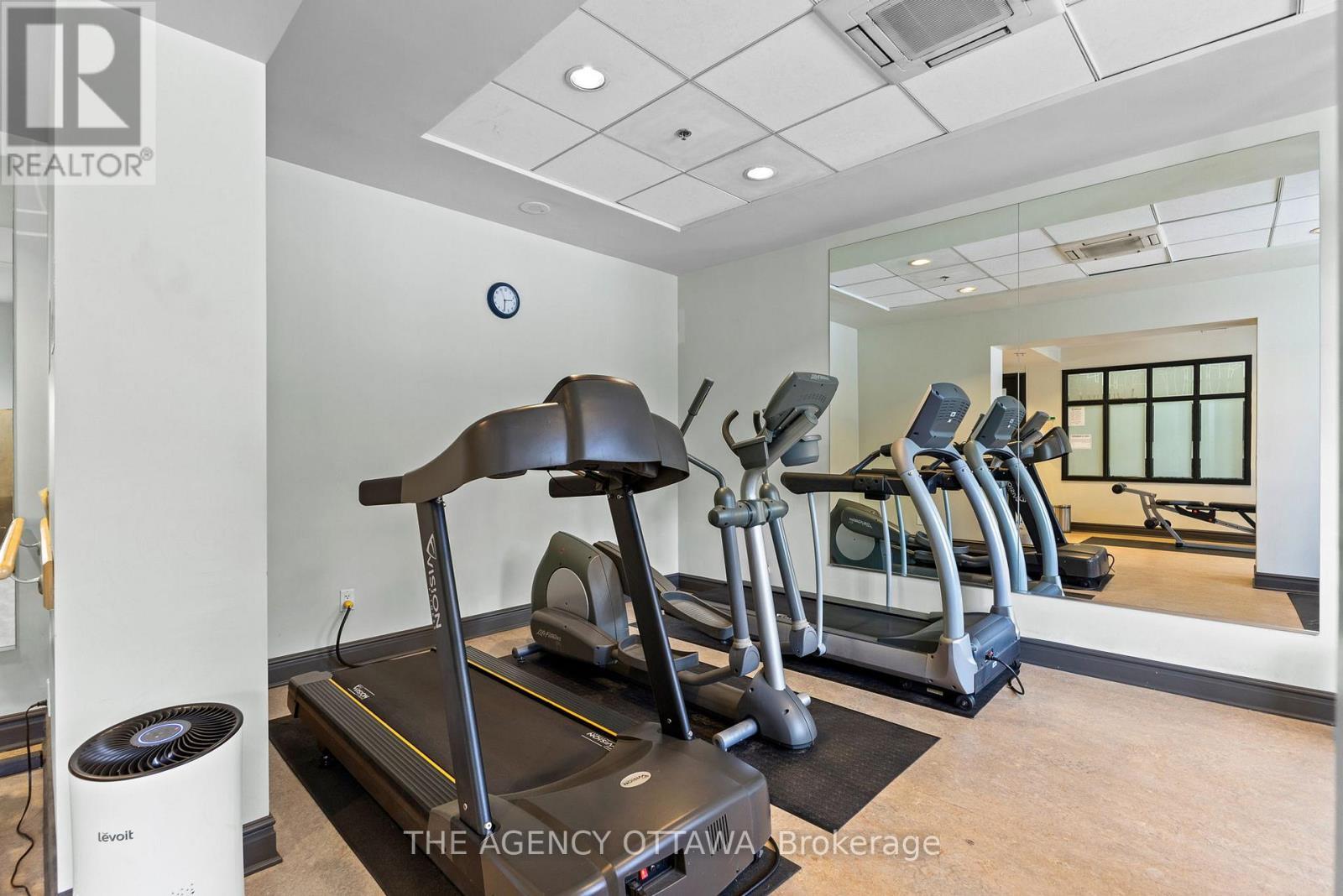 Cardio and fitness room - 905 - 85 Bronson Avenue, Ottawa, ON - Indoor Photo Showing Gym Room