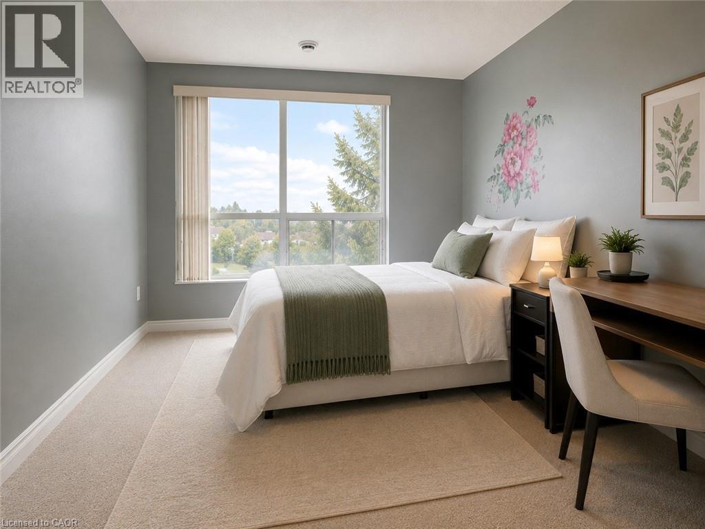Expansive window offering abundant natural light - 255 Keats Way Unit# 606, Waterloo, ON - Indoor Photo Showing Bedroom
