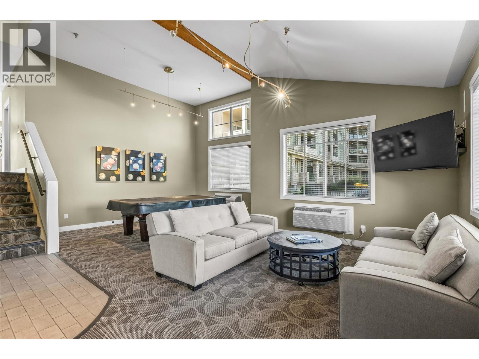 Clubhouse Media & Pool Table Area - 3735 Casorso Road Unit# 410, Kelowna, BC - Indoor