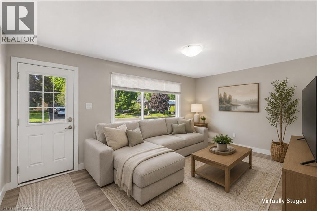 Unit A - Entrance & Living Room - Virtually Staged - 158 Laurentian Drive N, London, ON - Indoor Photo Showing Living Room