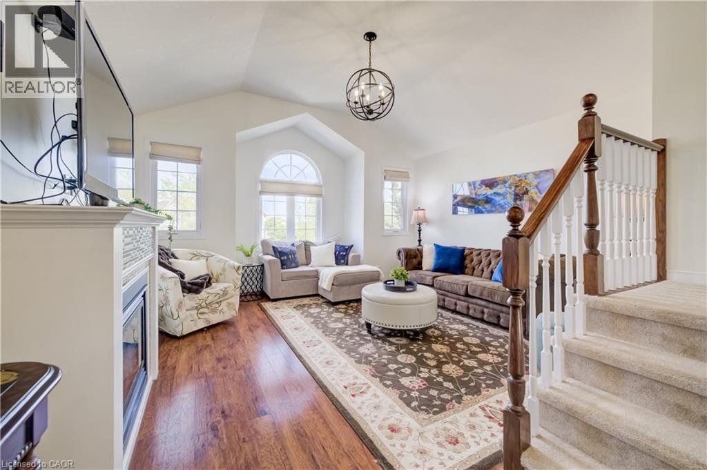 295 Oprington Place, Kitchener, ON - Indoor Photo Showing Living Room With Fireplace