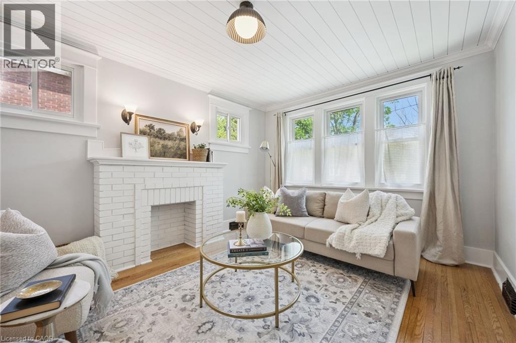 793 Belmont Avenue W, Kitchener, ON - Indoor Photo Showing Living Room With Fireplace