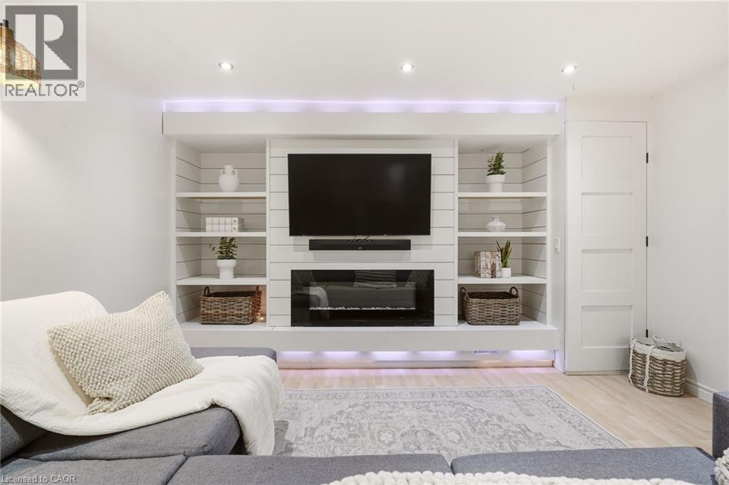 329 Plains Road W, Burlington, ON - Indoor Photo Showing Living Room With Fireplace