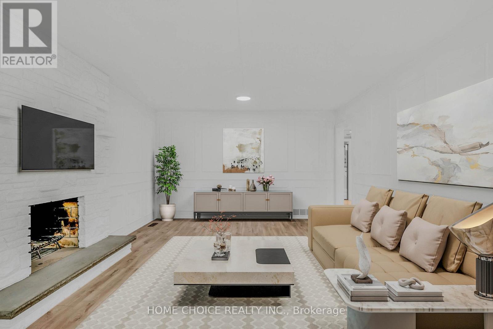 43 Golfwood Heights E, Toronto, ON - Indoor Photo Showing Living Room With Fireplace