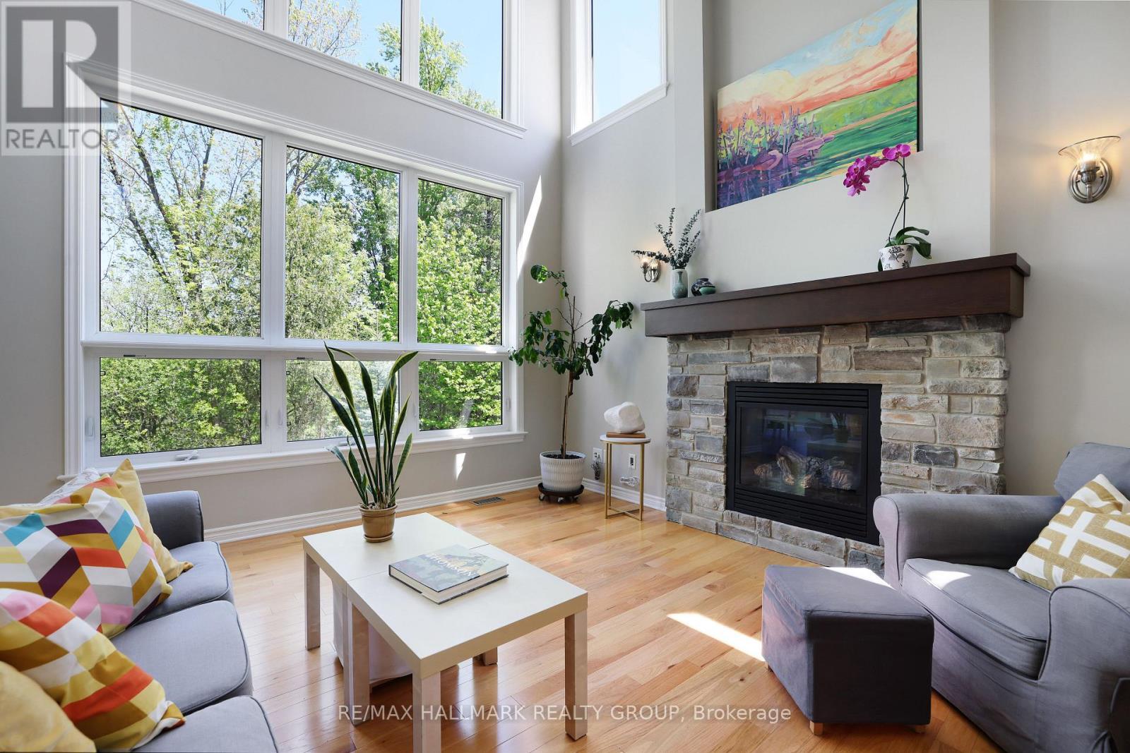 90 Stonewater Bay, Carleton Place, ON - Indoor Photo Showing Living Room With Fireplace