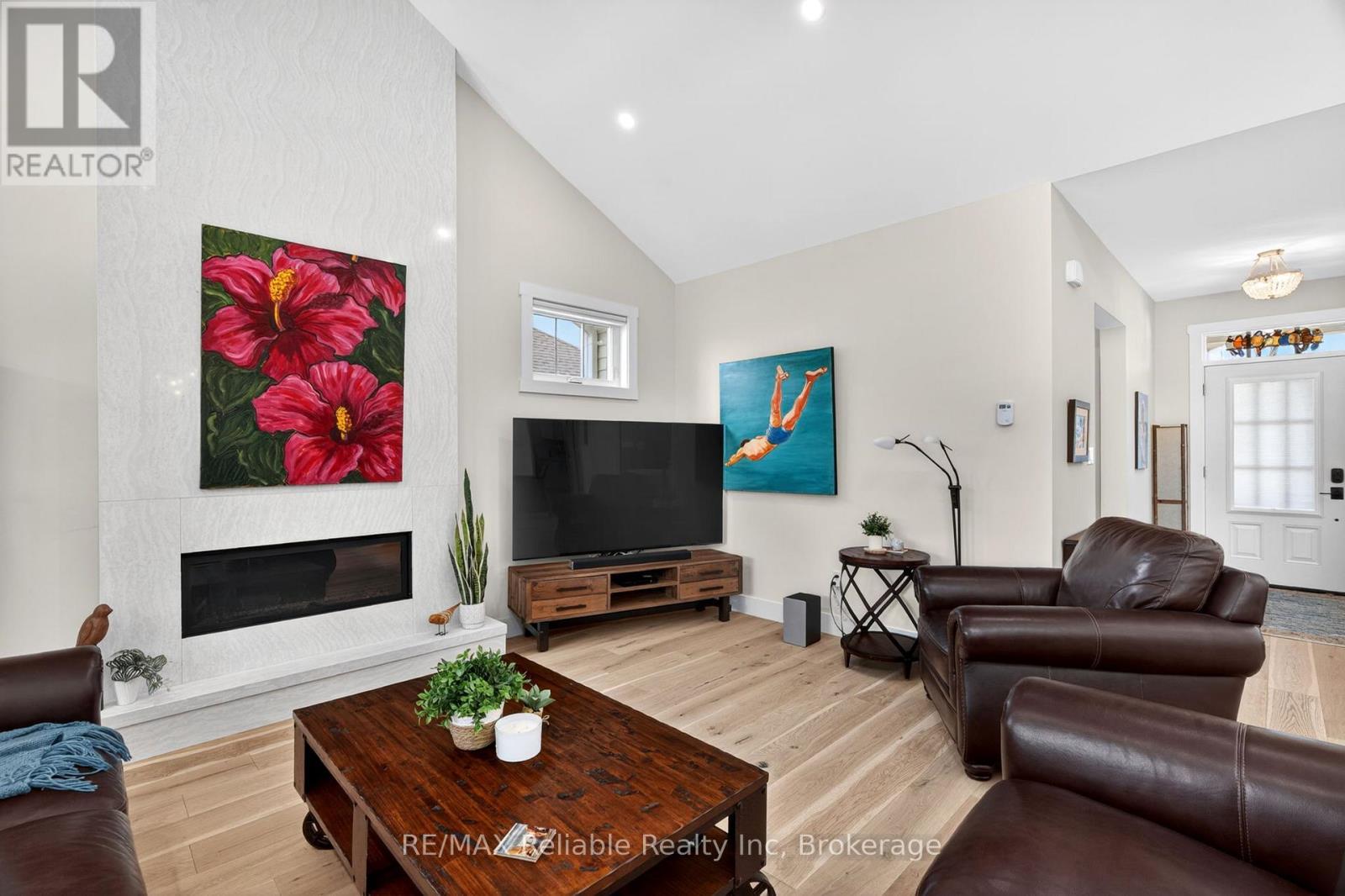 14 Thimbleweed Drive, Bluewater (Bayfield), ON - Indoor Photo Showing Living Room With Fireplace