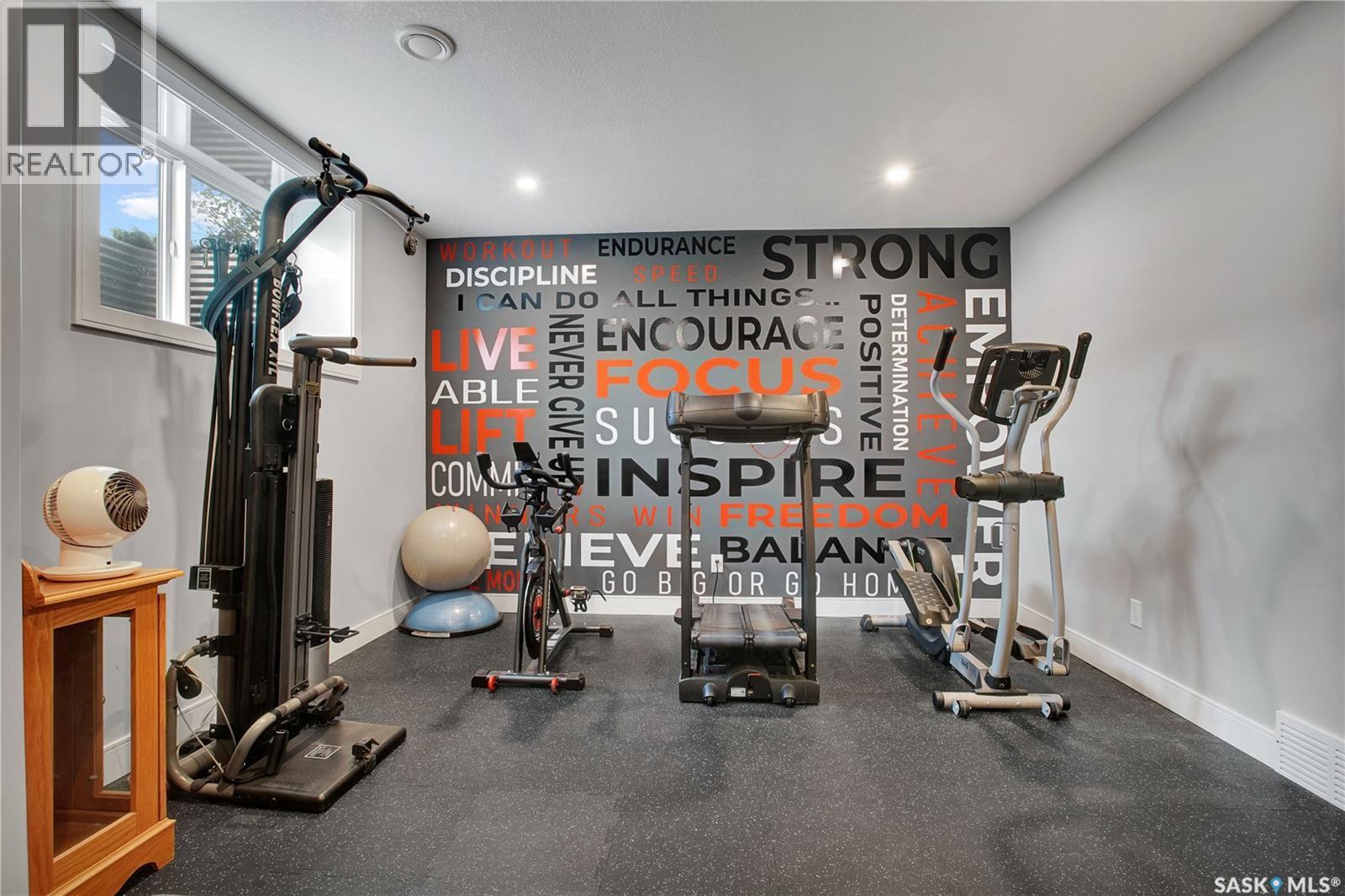 2 437 Palmer Crescent, Warman, SK - Indoor Photo Showing Gym Room