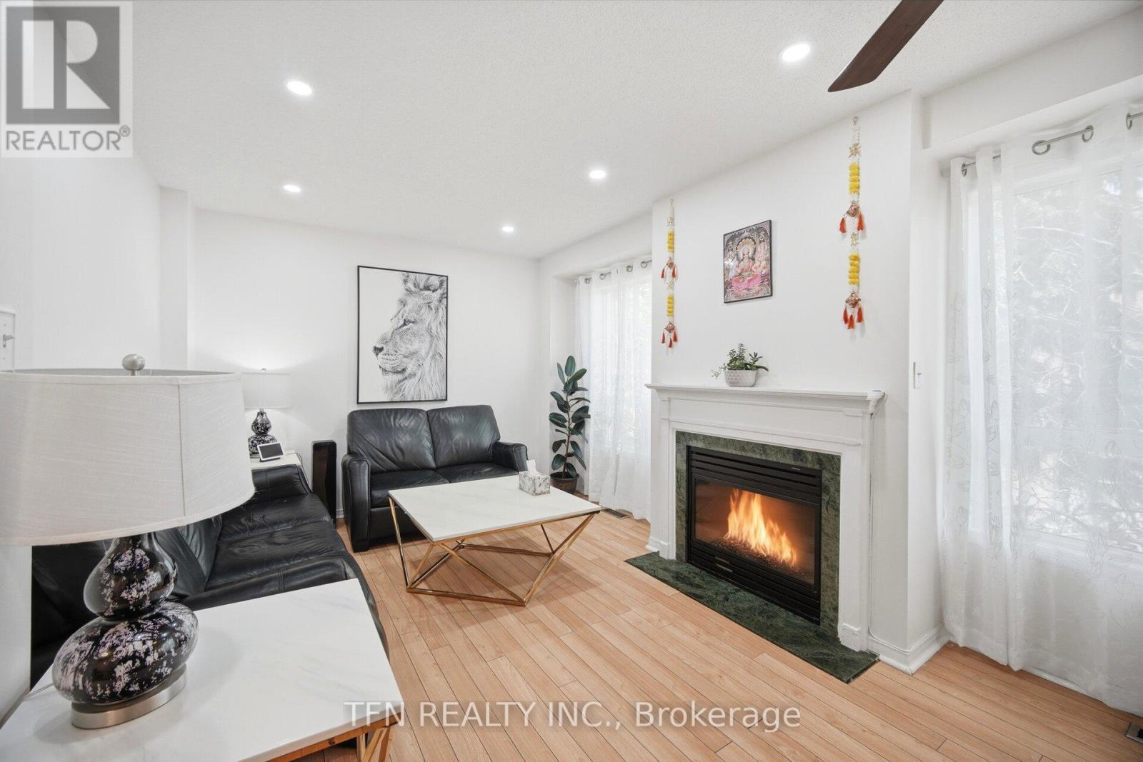 123 Brickyard Way, Brampton, ON - Indoor Photo Showing Living Room With Fireplace