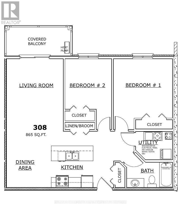Unit Floor Plan - 308-10 Hillside Meadow Drive, Quinte West (Murray Ward), ON