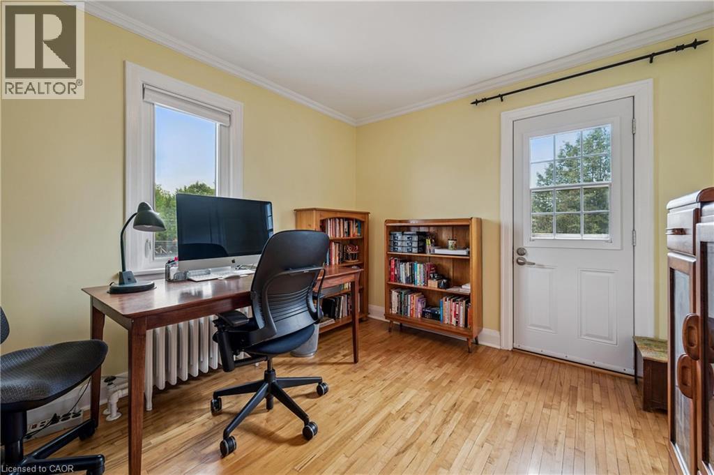 walk out to a 2 story deck - 128 Wilhelm Street, Kitchener, ON - Indoor Photo Showing Office